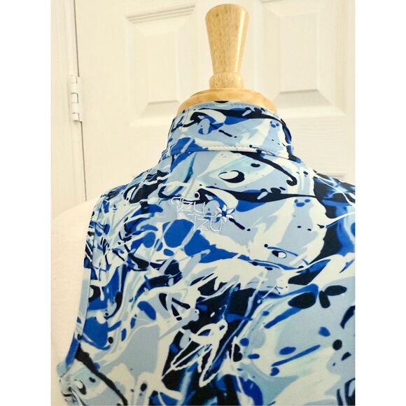 Tzu Tzu Womens Blue Abstract Splatter Print Shiloh Golf Dress Size Medium - Picture 6 of 8